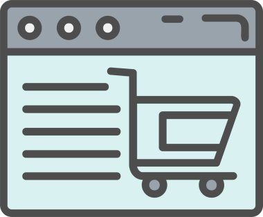 Çevrimiçi Shoping Vektör Simgesi Tasarımı