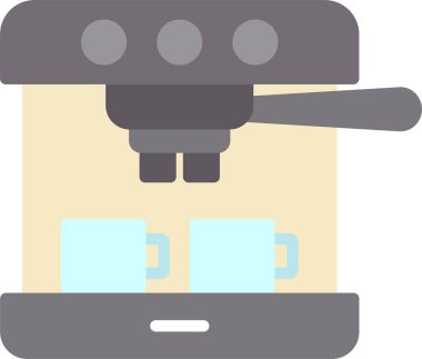 Kahve Makinesi Vektör Simgesi Tasarımı