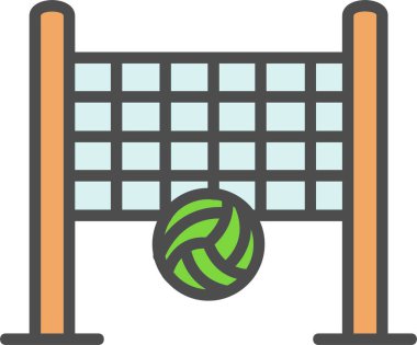 Beach Volleyball Vector Icon Design