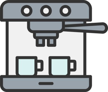 Kahve Makinesi Vektör Simgesi Tasarımı
