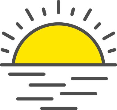 Sunset Vector Icon Design