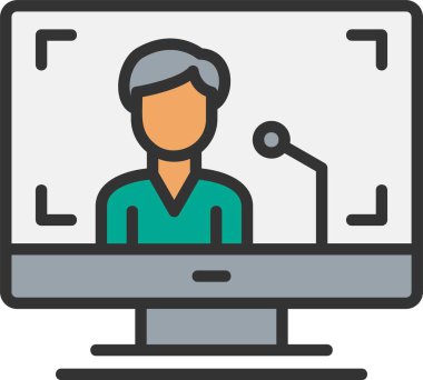 Basın Konferansı Vektör Simgesi Tasarımı