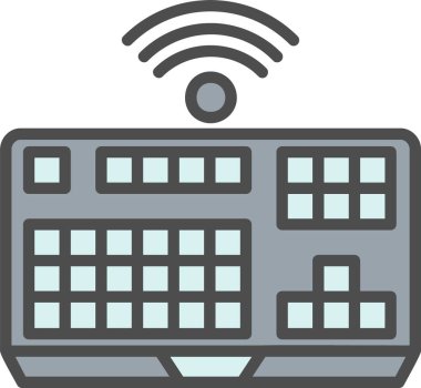 Kablosuz Klavye Vektör Simgesi Tasarımı