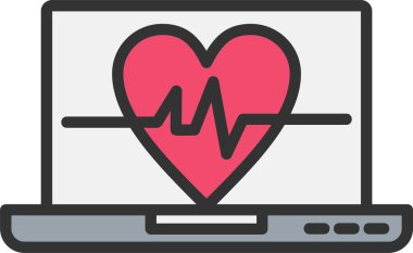 Kalp atışı Vektör Simgesi Tasarımı