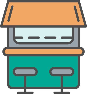 Beach Bar Vector Icon Design