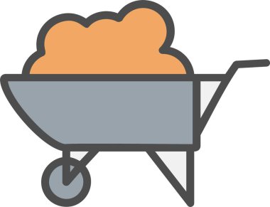 Wheelbarrow Vector Icon Design