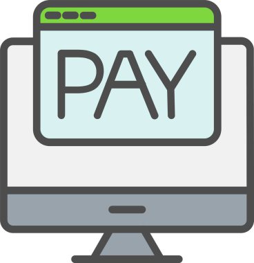 Çevrimiçi Ödeme Vektörü Simgesi Tasarımı