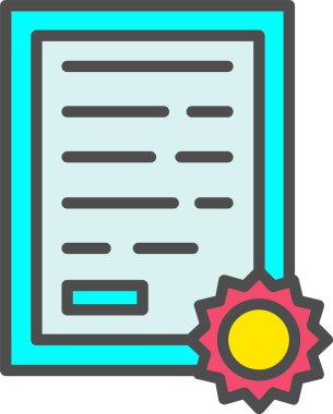 Sertifika Vektör Simgesi Tasarımı