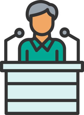 Basın Konferansı Vektör Simgesi Tasarımı