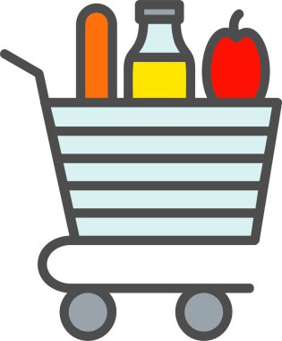 Market Arabası Vektör Simgesi Tasarımı