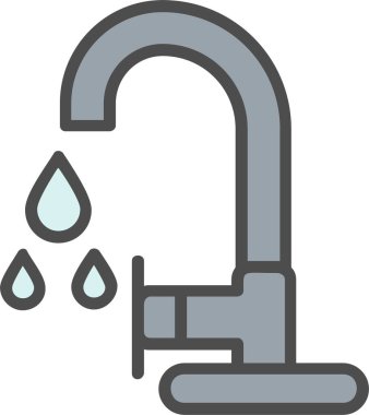 Water Faucet Vector Icon Design