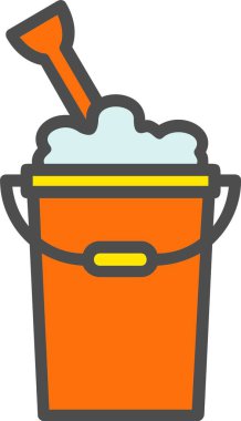 Sand Bucket Vector Icon Design