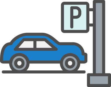 Car Parking Vector Icon Design