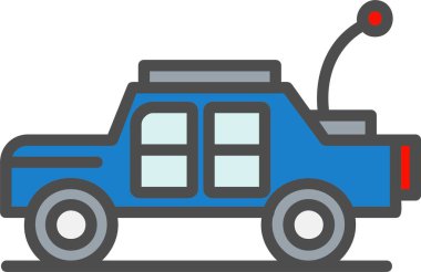 Askeri Jeep Vektör Simgesi Tasarımı