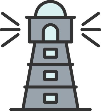 Deniz feneri Vektör Simgesi Tasarımı