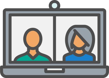 Konferans Video Çağrı Vektör Simgesi Tasarımı