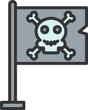 Korsan Bayrağı Vektör Simgesi Tasarımı