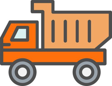 Dumper Truck Vector Icon Design