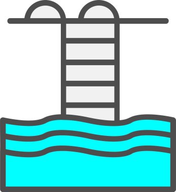 Swimming Pool Vector Icon Design