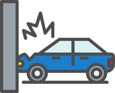 Kaza Araba Vektörü Simgesi Tasarımı