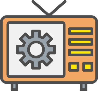 TV Onarım Vektörü Simgesi Tasarımı