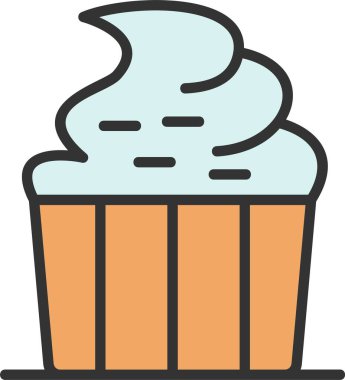 Cupcake Vektör Simgesi Tasarımı