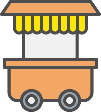 Food Trolley Vector Icon Design