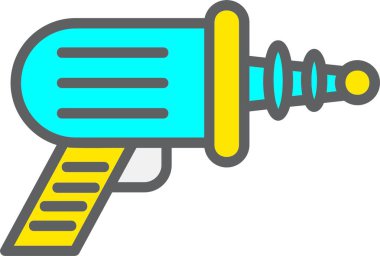 Uzay Silahı Vektörü Simgesi Tasarımı