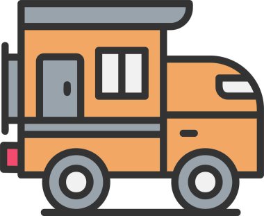 Kamp Van Vektör Simgesi Tasarımı