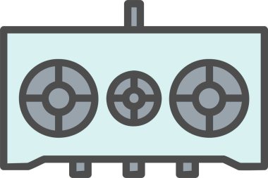 Yemek Sobası Vektör Simgesi Tasarımı