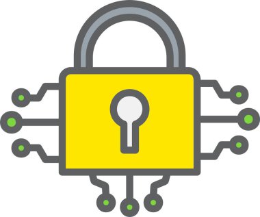 Siber Güvenlik Vektör Simgesi Tasarımı