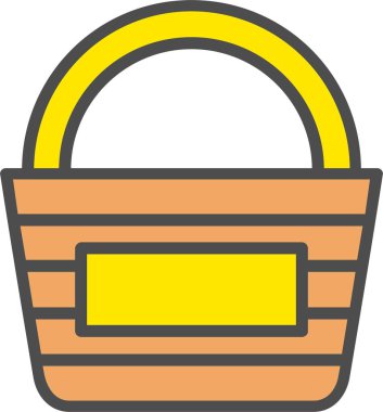 Picnic Basket Vector Icon Design