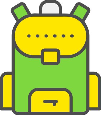 Okul Çantası Vektör Simgesi Tasarımı