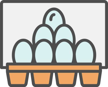 Yumurta Kutusu Vektör Simgesi Tasarımı