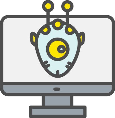 Uzaylı İzleme Vektörü Simgesi Tasarımı