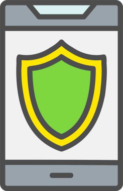 Akıllı Telefon Koruma Vektörü Simgesi Tasarımı
