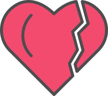 Kalbi Kırık Vektör Simgesi Tasarımı