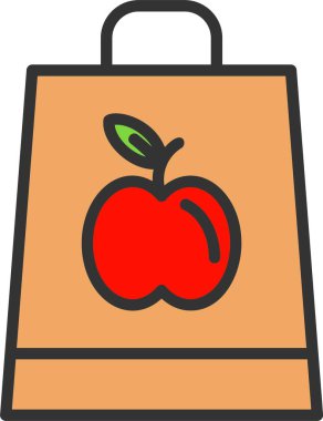 Gıda Torbası Vektör Simgesi Tasarımı