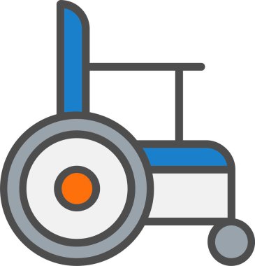 Wheel Chair Vector Icon Design