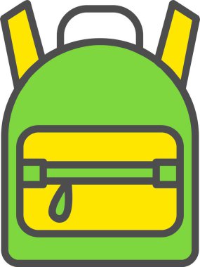 Okul Çantası Vektör Simgesi Tasarımı