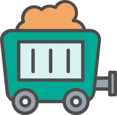 Mining Cart Vector Icon Design