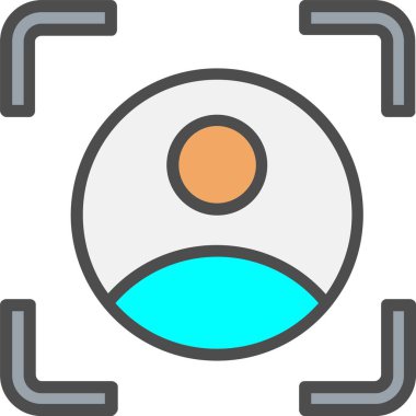 Yüz Tarayıcı Vektör Satırı Vektör Simgesi Tasarımı