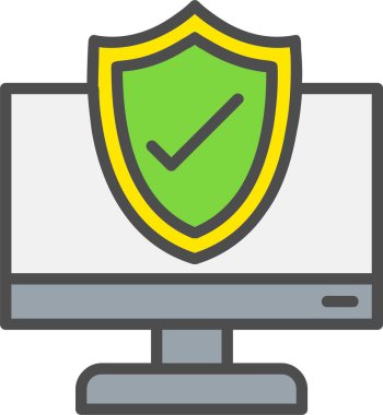 Bilgisayar Sigortası Vektör Simgesi Tasarımı