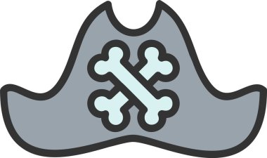 Korsan Şapkası Vektör Simgesi Tasarımı