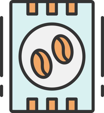 Kahve Fasulyesi Vektör Simgesi Tasarımı