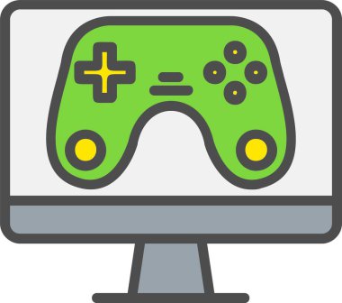 Çevrimiçi Oyun Vektörü Simgesi Tasarımı