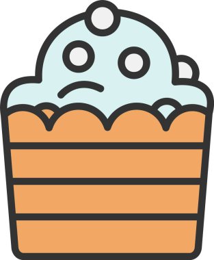 Cupcake Vektör Simgesi Tasarımı