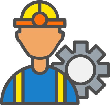 Construction Worker Vector Icon Design