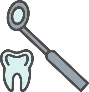 Diş Aynasından Vektör Simgesi Tasarımı