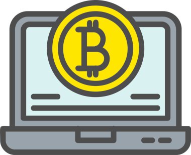 Kripto Para Birimi Vektör Satır Vektör Simgesi Tasarımı